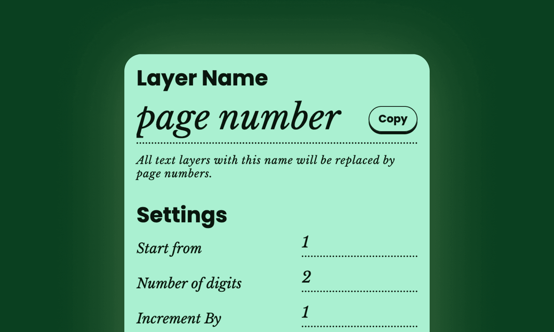 Paginate: Page numbering Figma plugin
